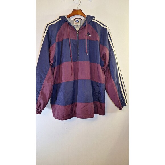 Vtg 90's ADIDAS Quarter Zip Windbreaker Jacket Mens Large Streetwear Sports Y2K - Picture 1 of 13